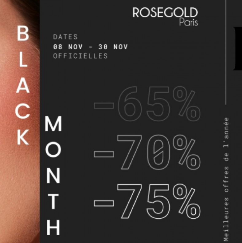 Promo Black Friday Month Rosegold Paris : Jusqu’à 75% de remise